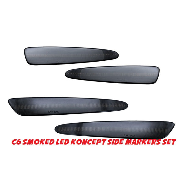 C6 Smoked LED Koncept side markers SMOKED set